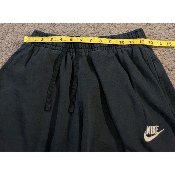 Nike Club Fleece Black Sweatpants Distressed Nike BV2737-010 Men's Small - Picture 5 of 6